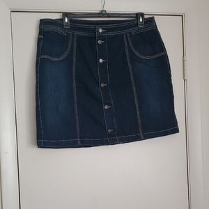 CJ and Banks Denim Button-Front Skirt/Skort